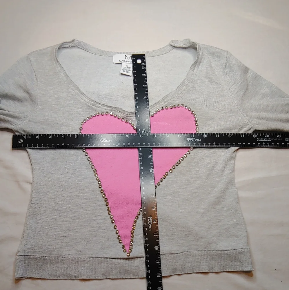 Magaschoni Pink Heart Surrounded by Substantial Size Rhinestones Medium - Picture 6 of 13